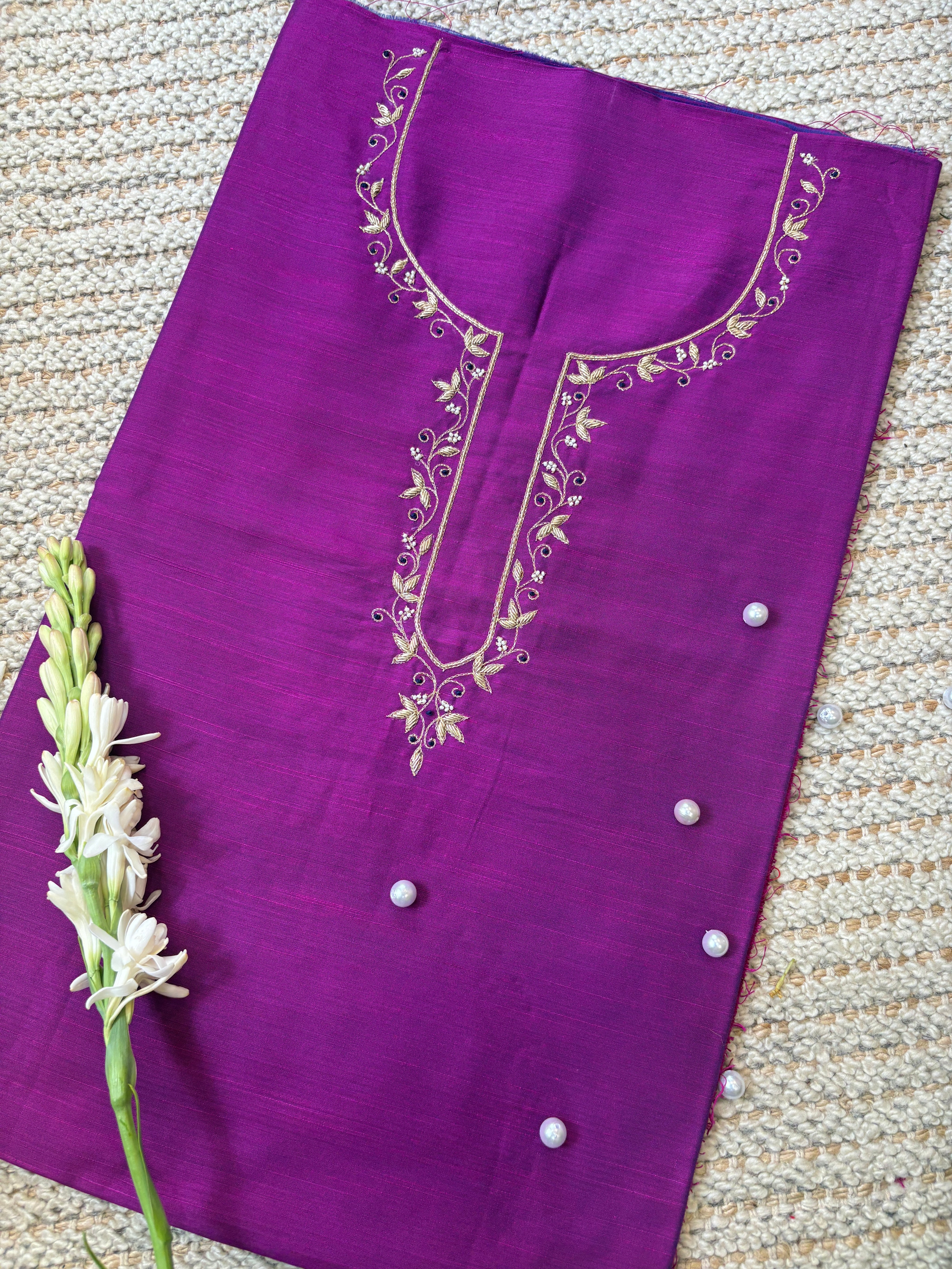 Aaina Moti Kurta Patti Zardosi Work