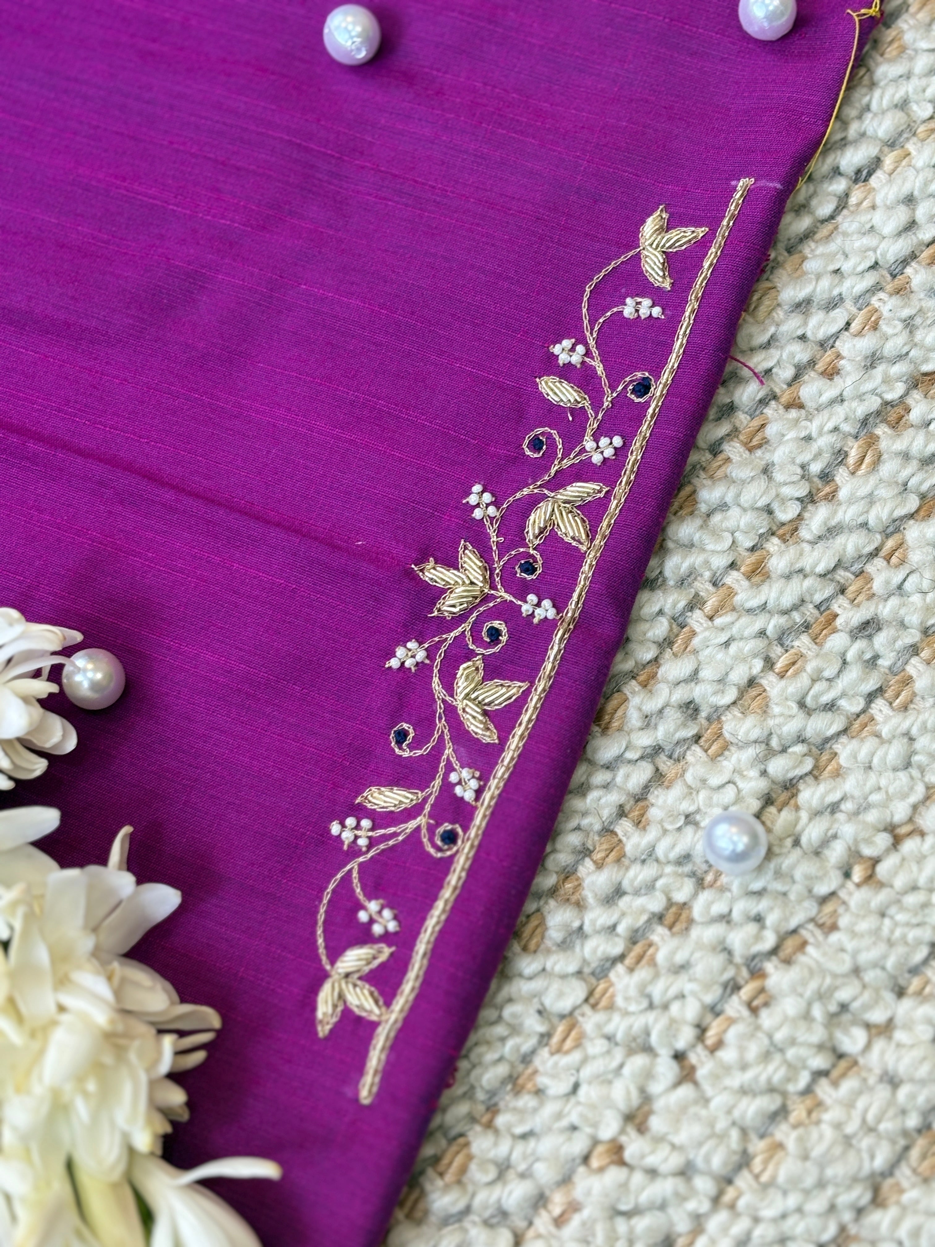 Aaina Moti Kurta Patti Zardosi Work