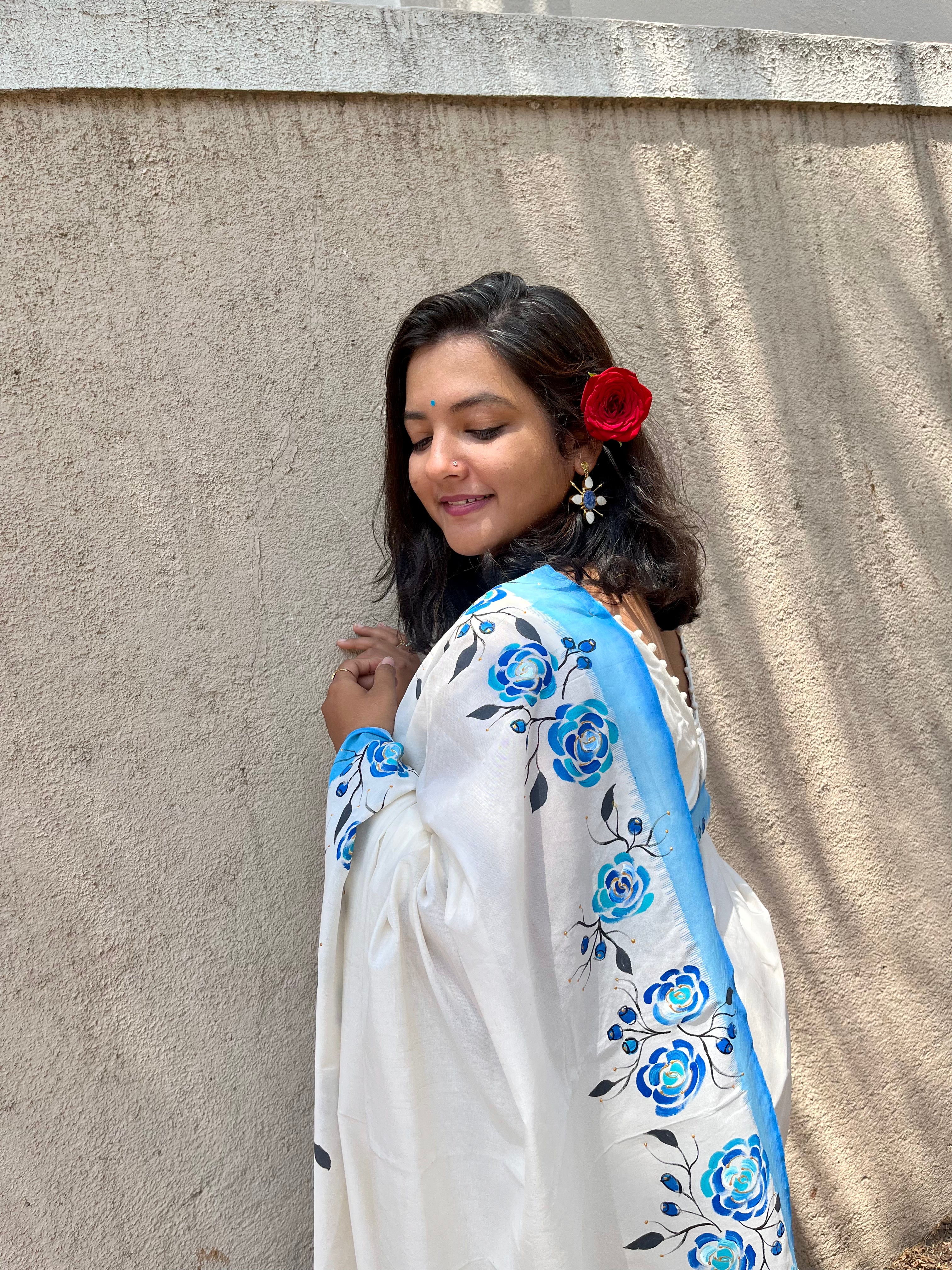 Gulab Saree - Sky Blue