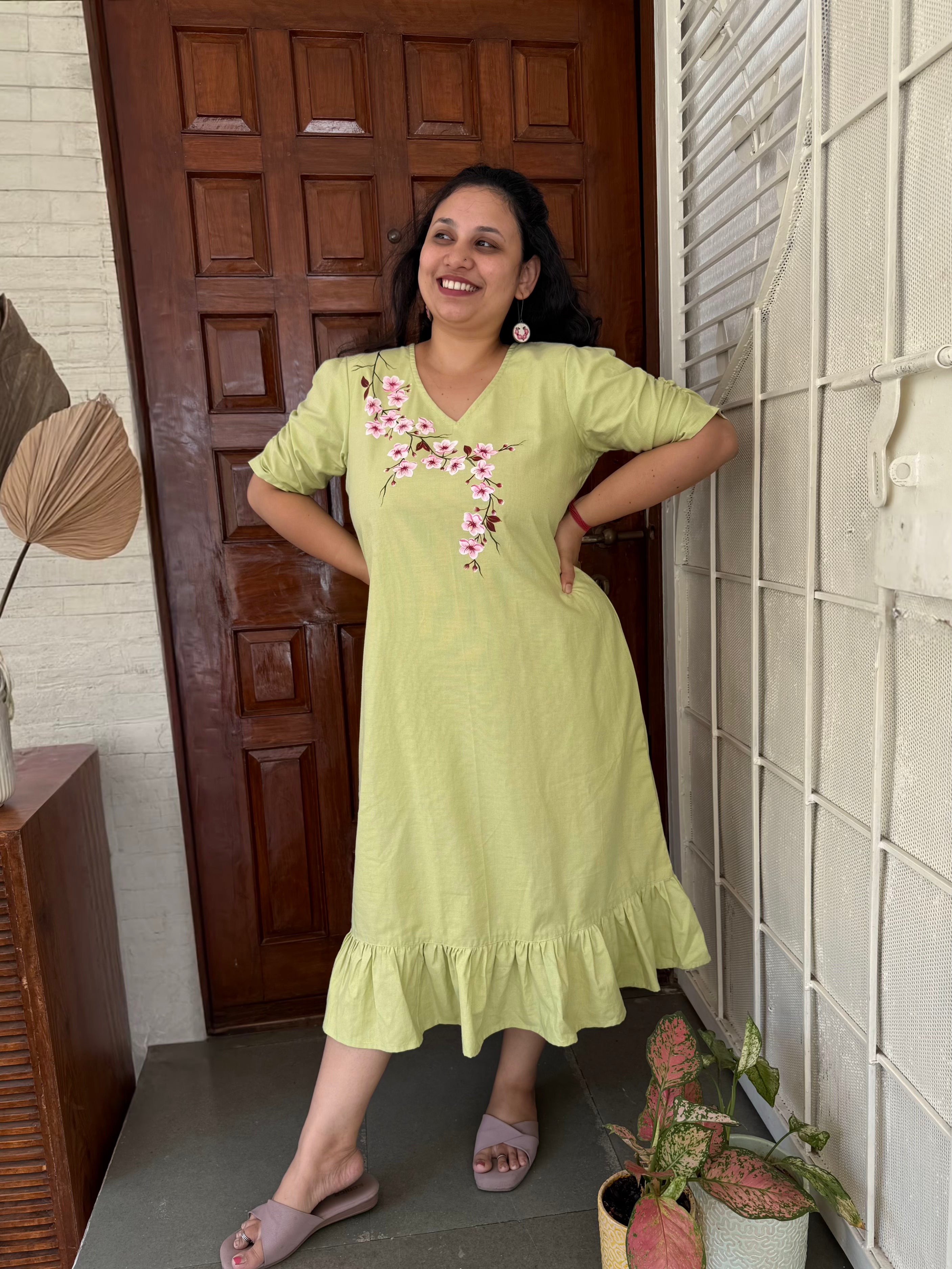 Cherry Blossom A- line Dress