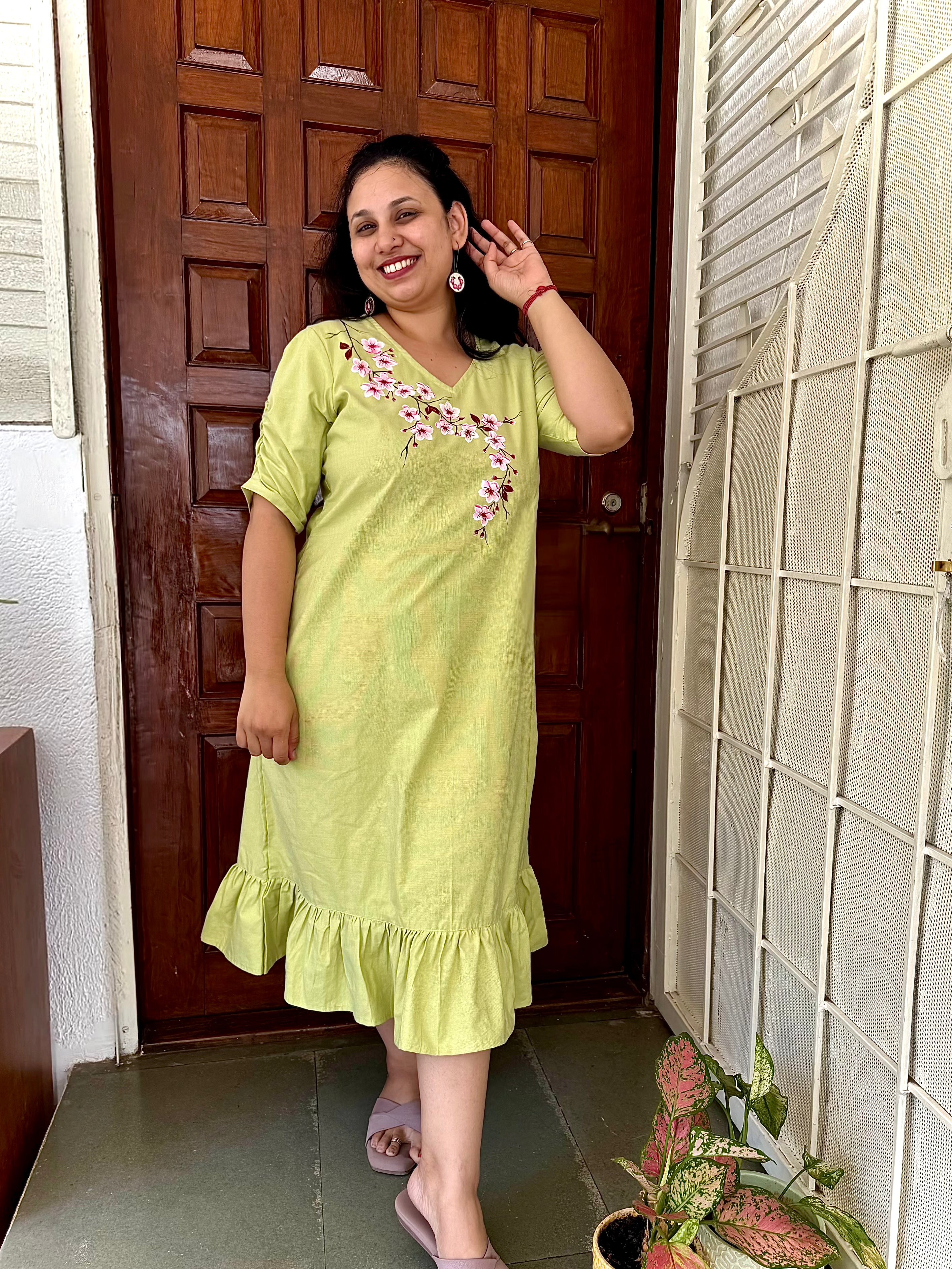 Cherry Blossom A- line Dress