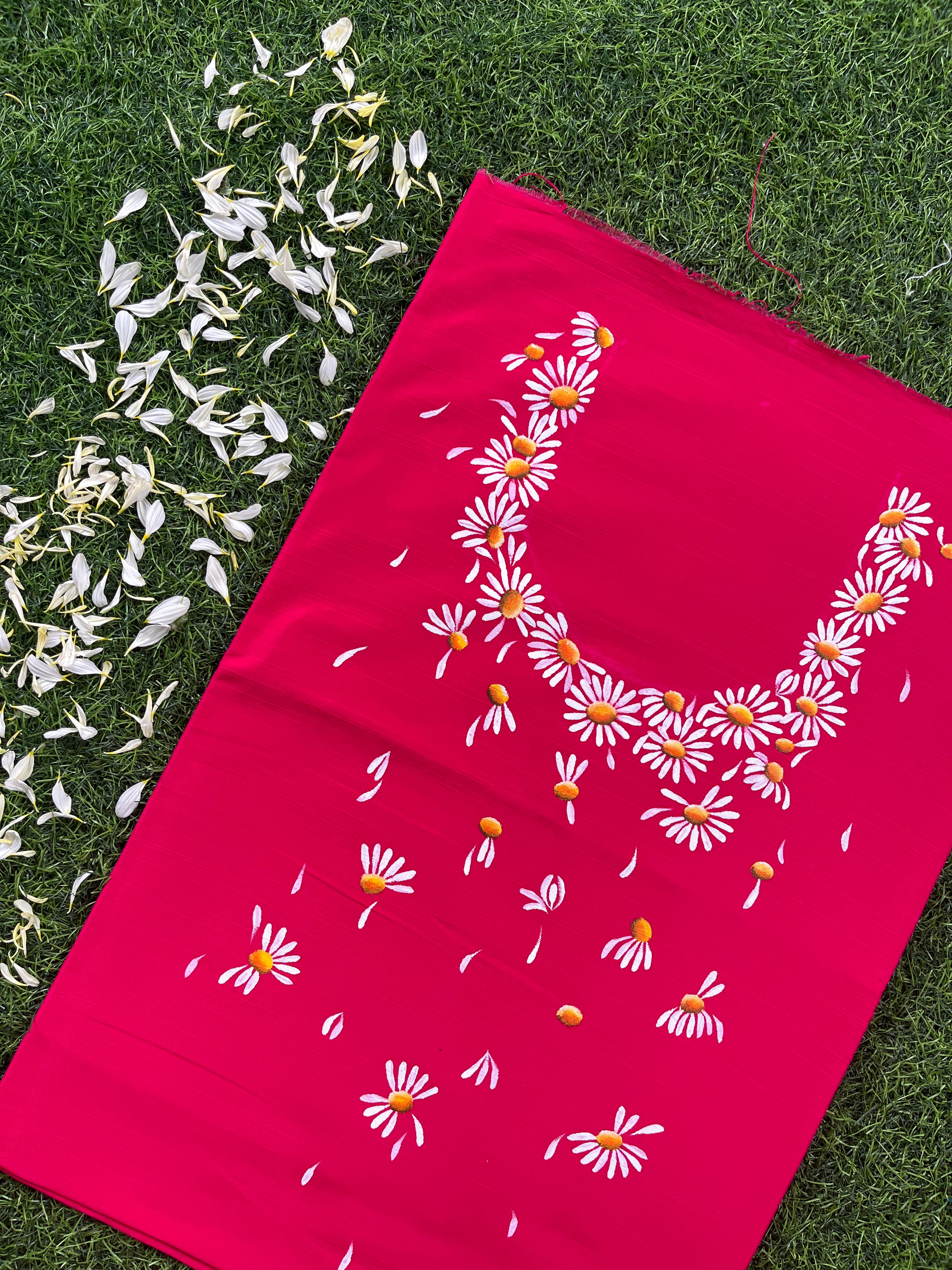 Small-Daisy Kurti Material