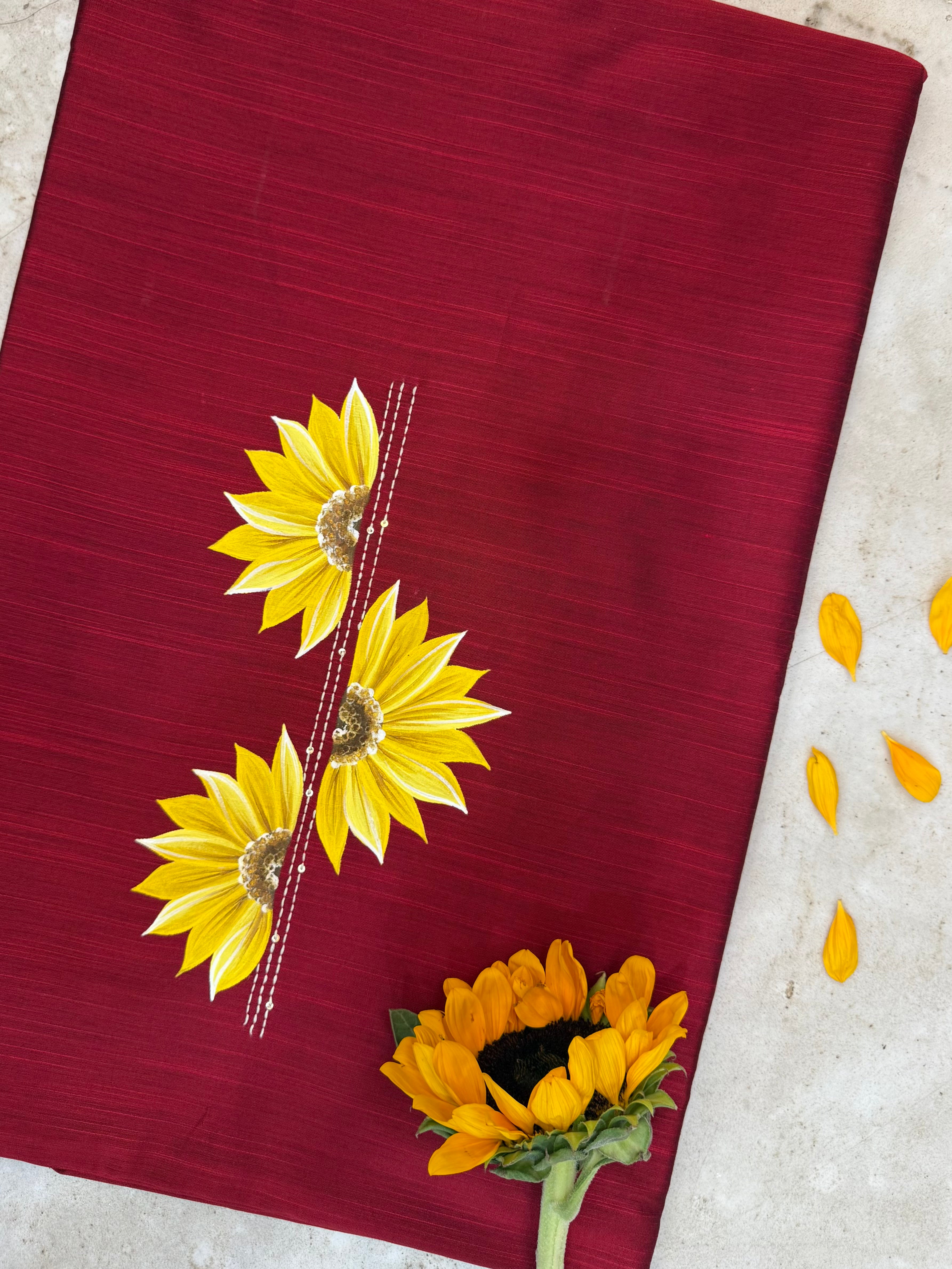 Short-Design Sunflower Kurti Material