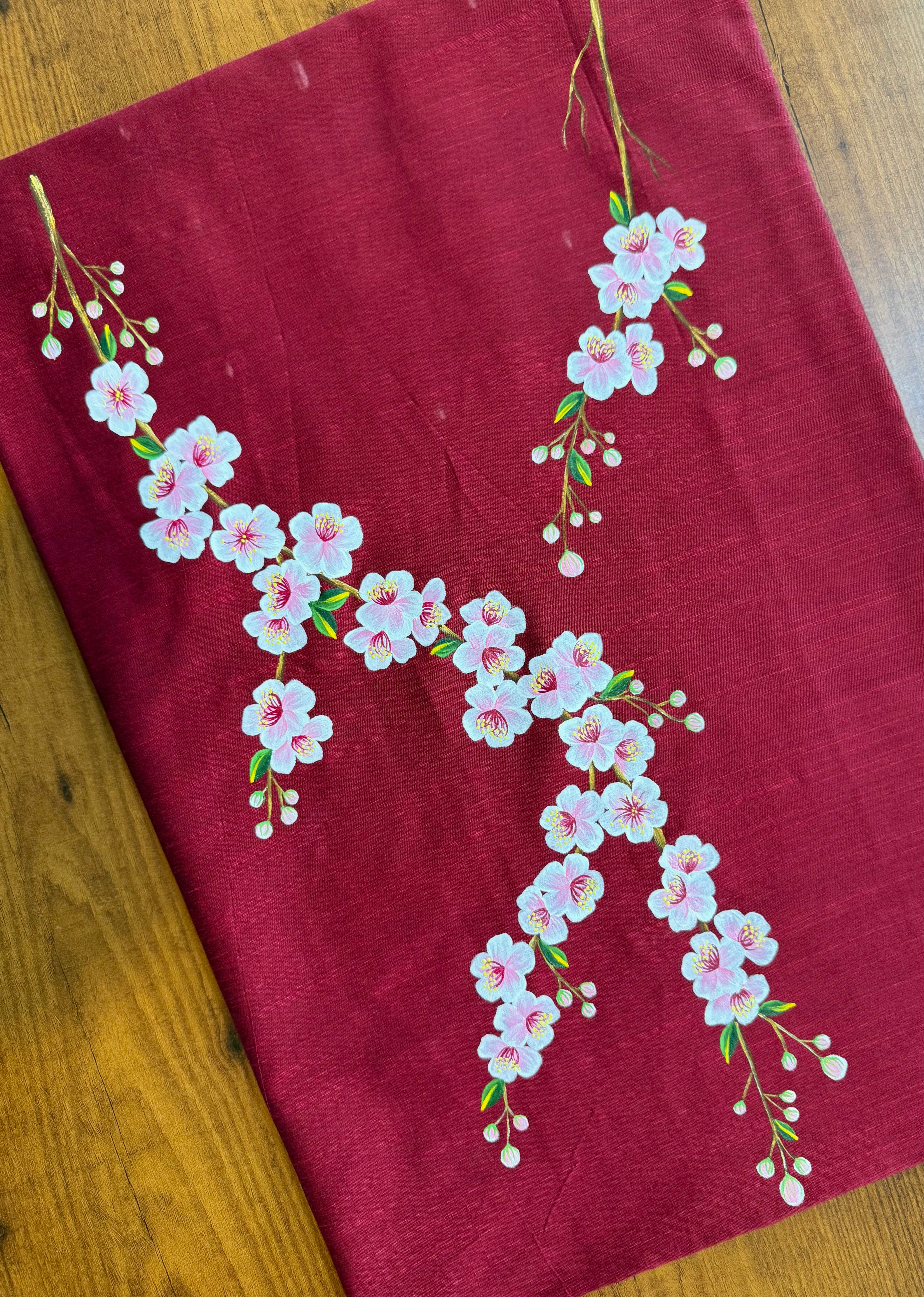 Cherry Blossom Kurti Material