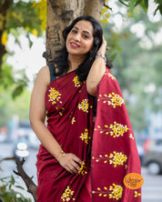 Bahawa saree ( New pattern ) - Red