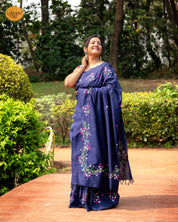 Madhumalati Saree - Royal Blue