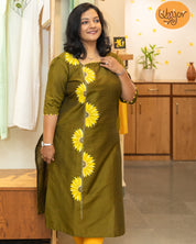 Long - Design Sunflower Kurti Material