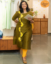 Long - Design Sunflower Kurti Material