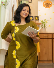 Long - Design Sunflower Kurti Material