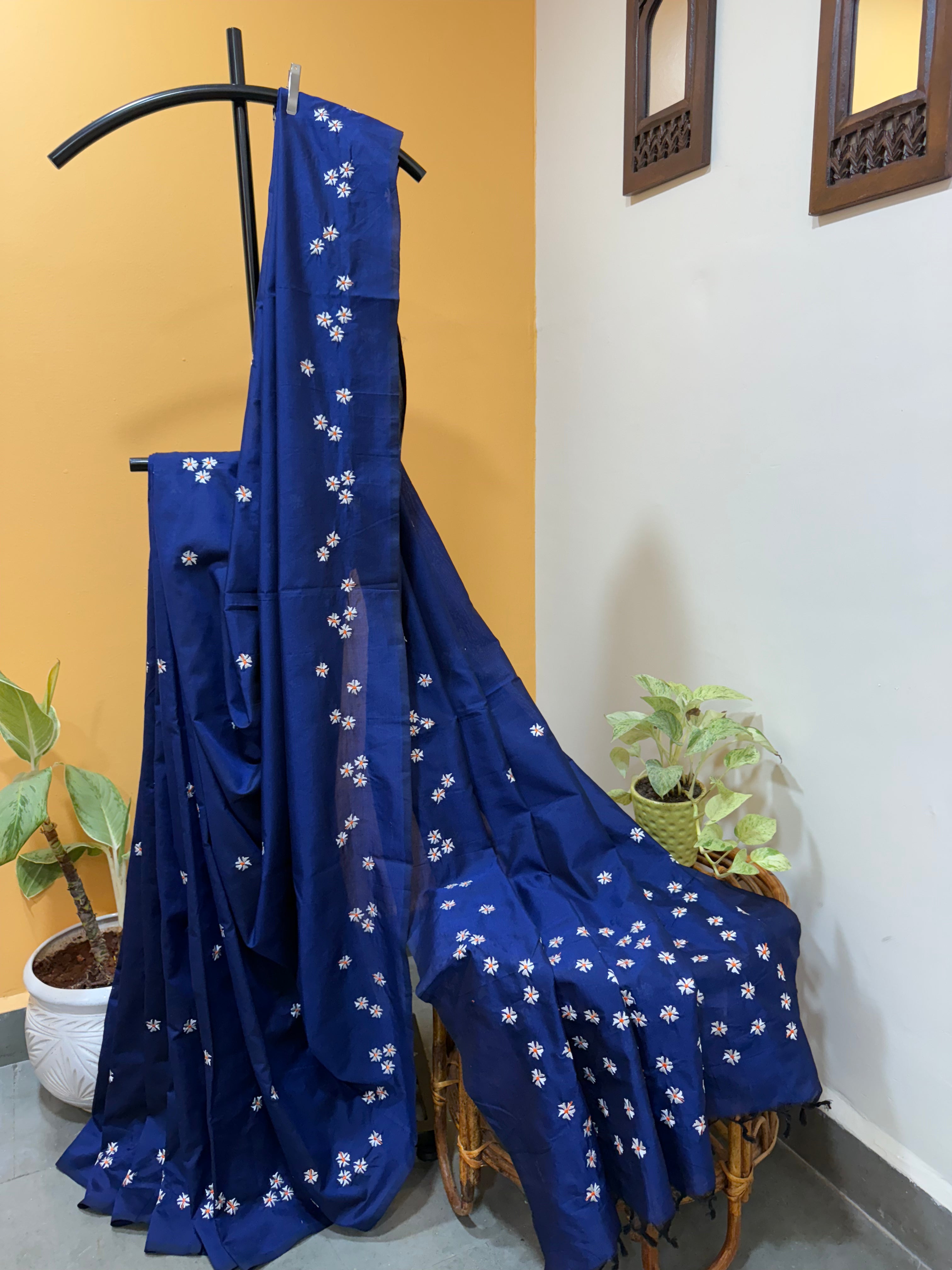 Parijaat Saree - Navy Blue