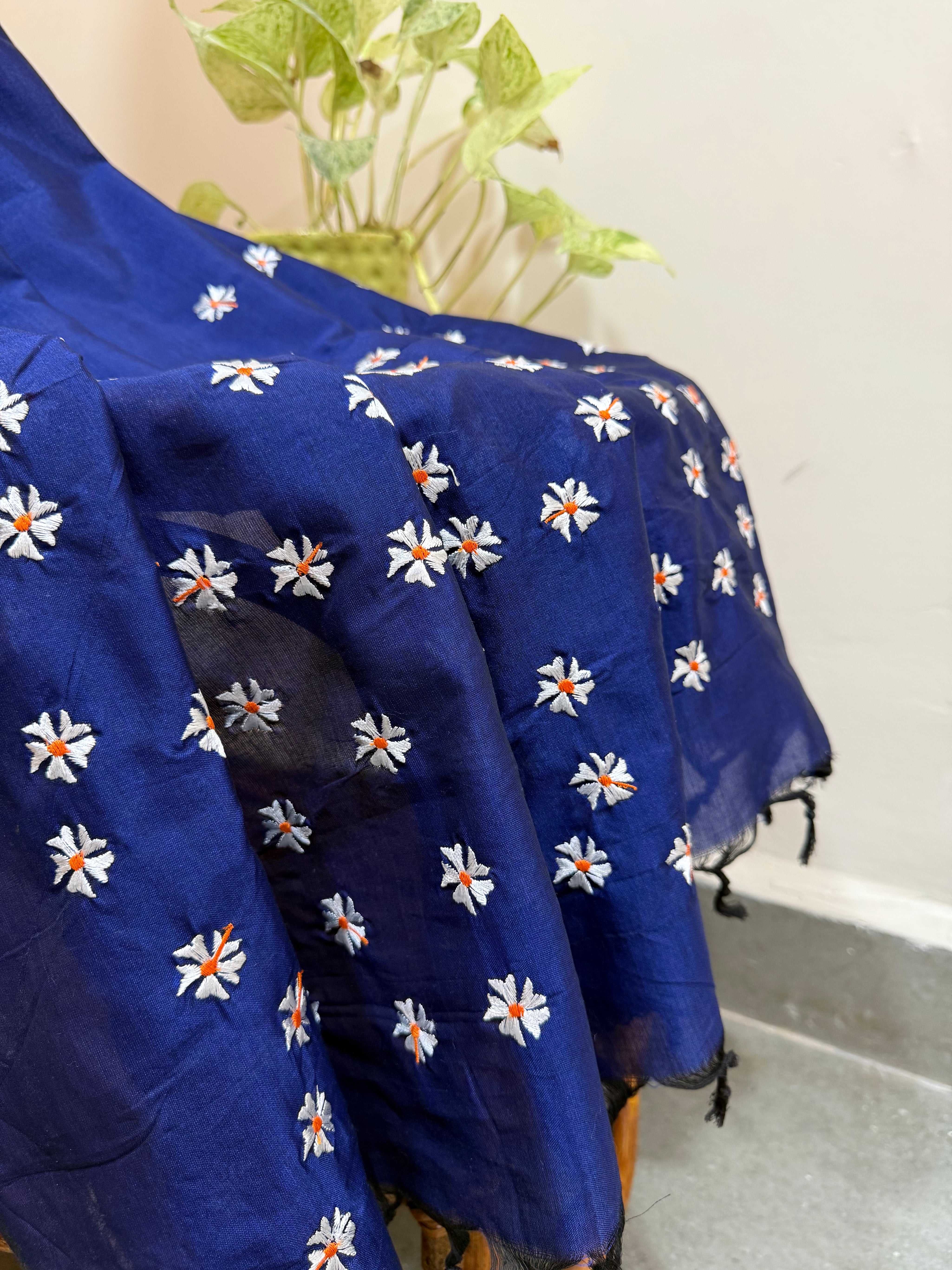Parijaat Saree - Navy Blue