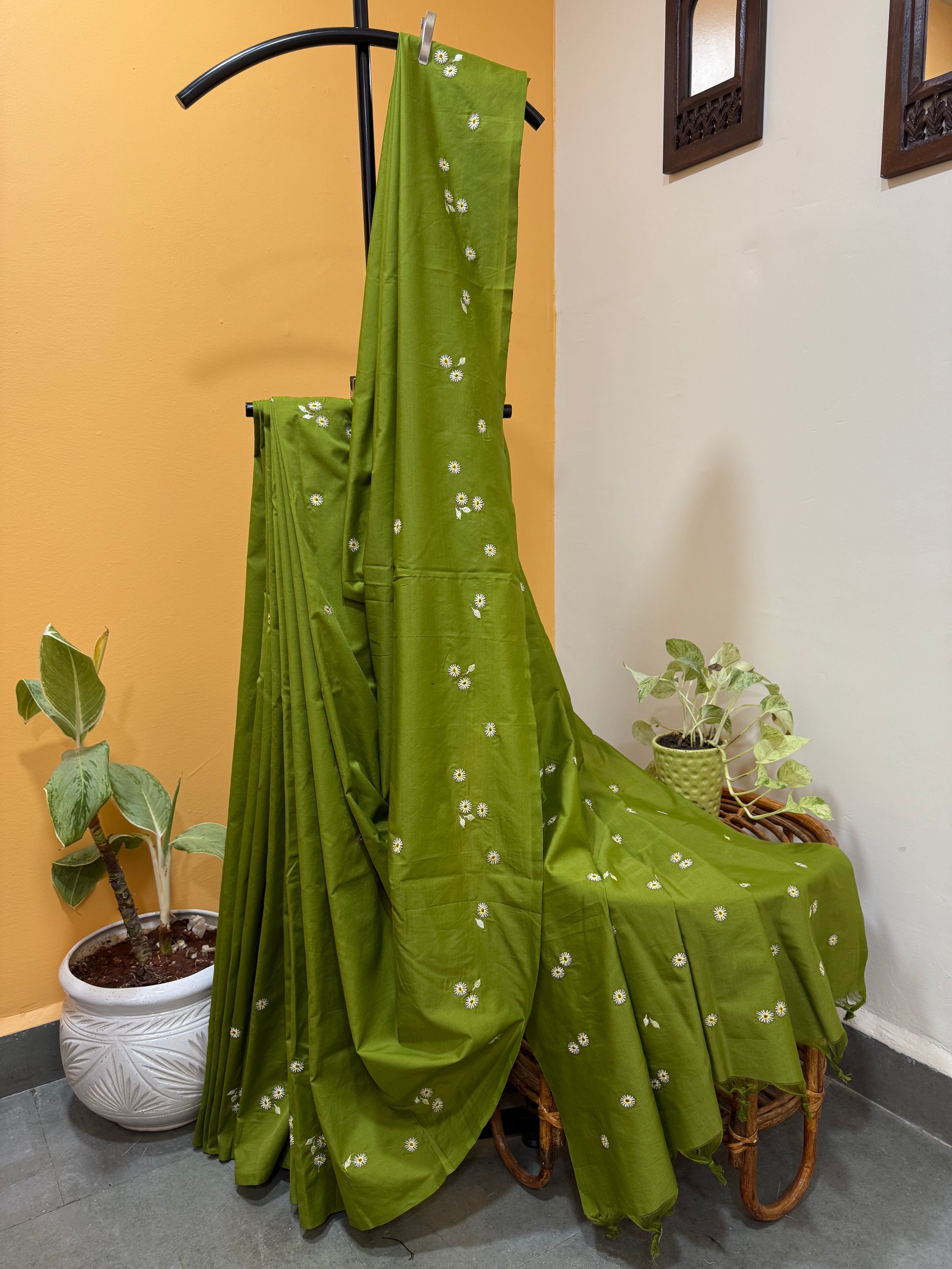 Bakul Saree - Olive Green