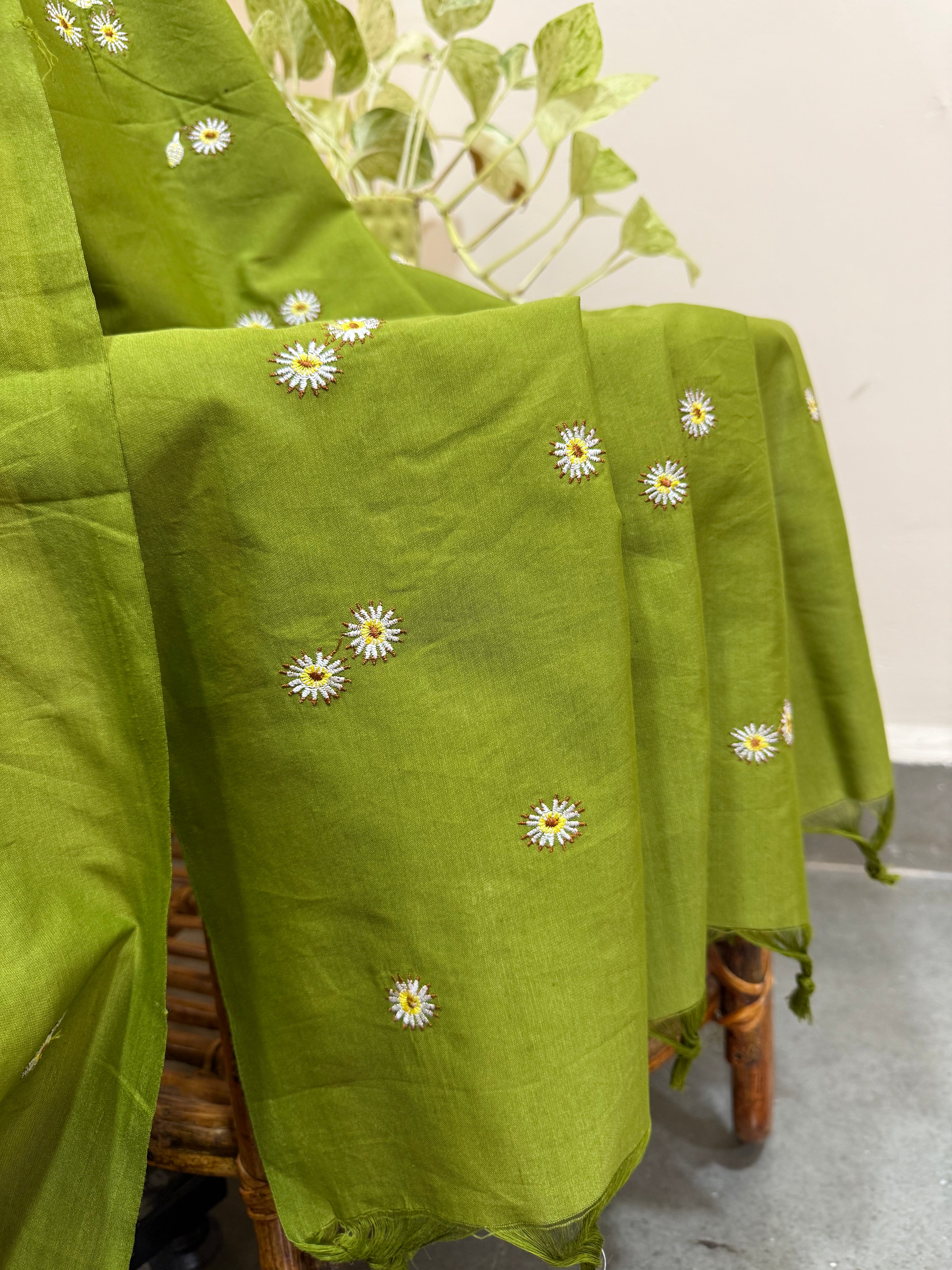 Bakul Saree - Olive Green
