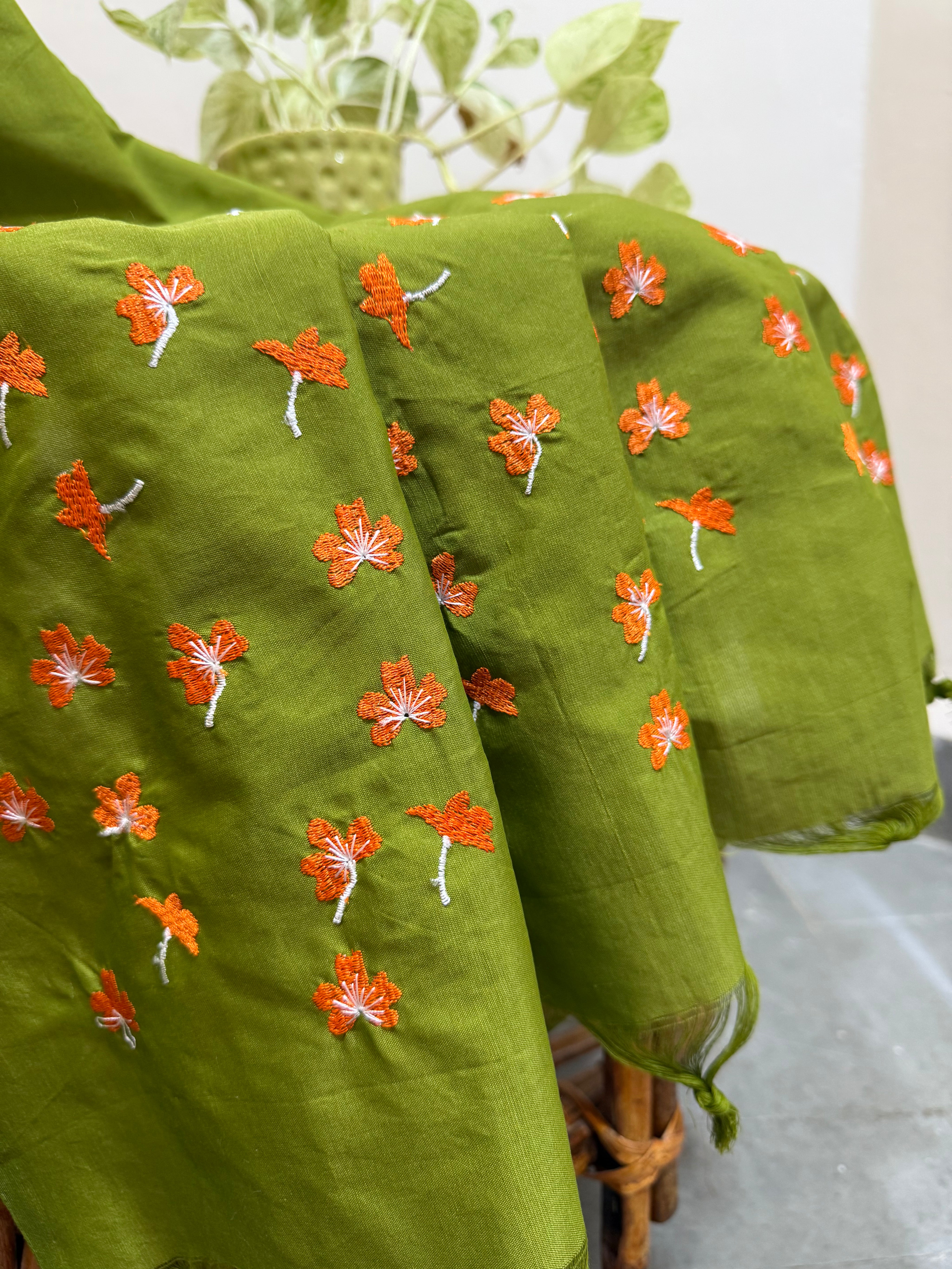 Aboli Color Aboli Saree - Olive Green – Anjor by Janhavi