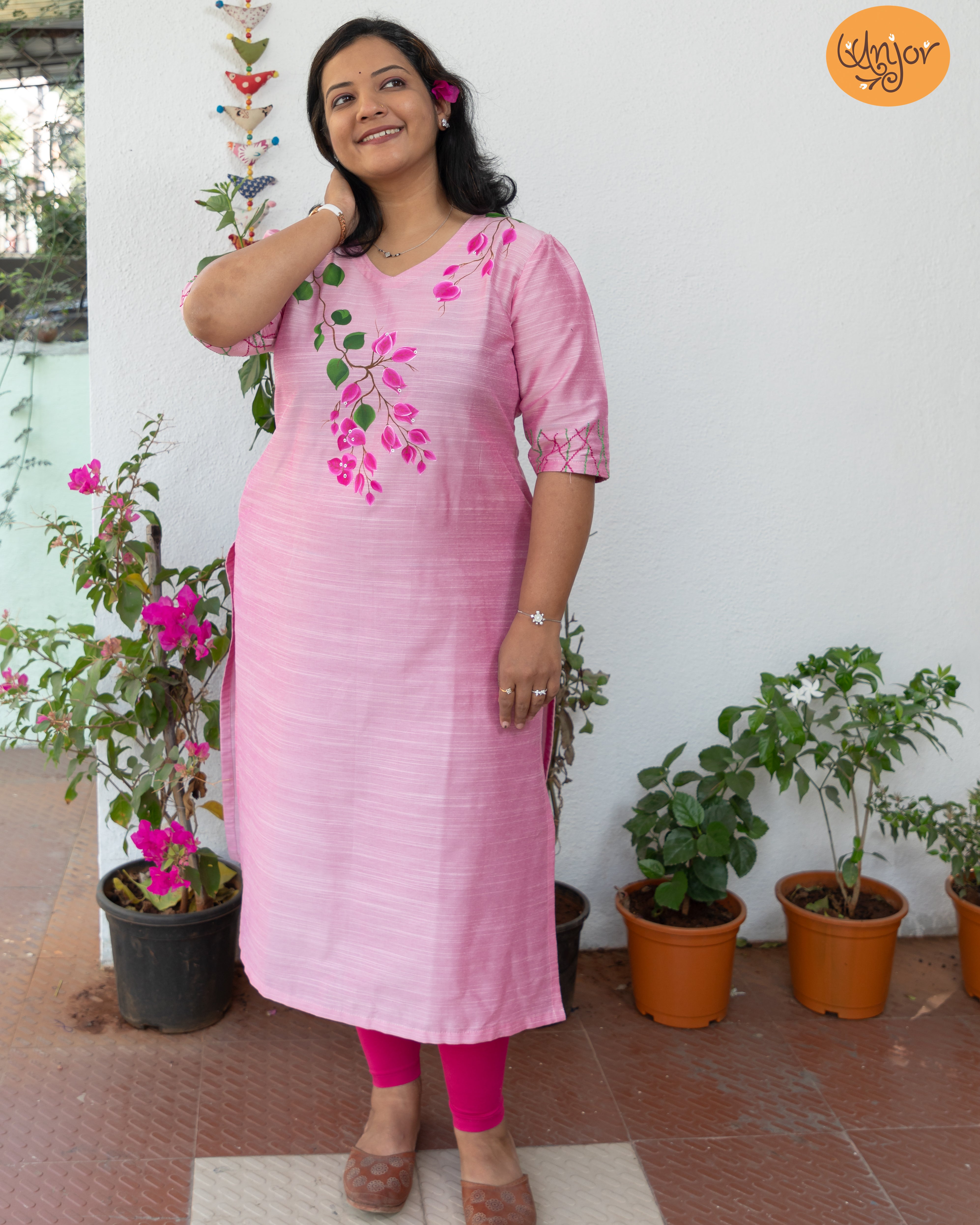 Bougainvillea Kurti Material