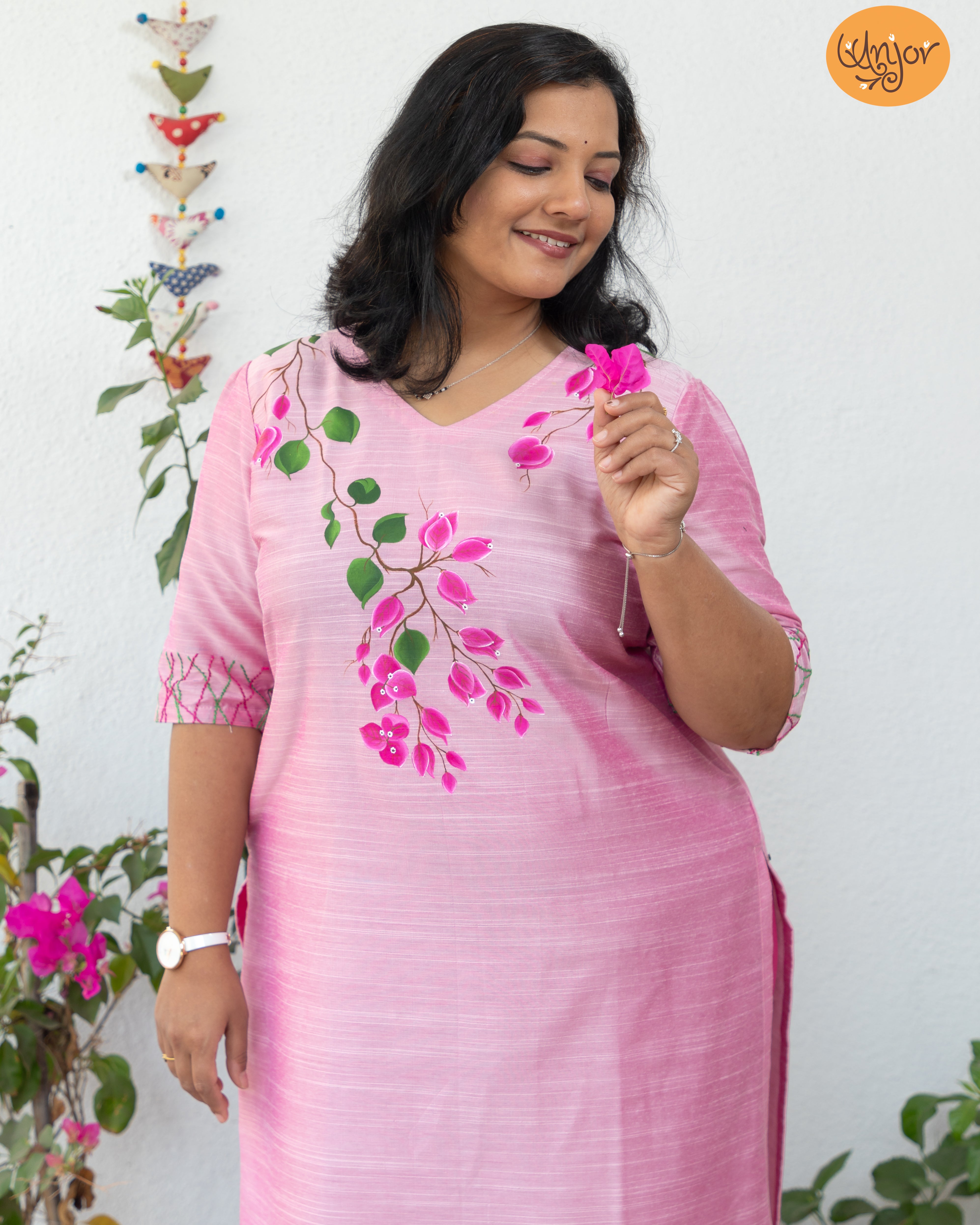 Bougainvillea Kurti Material
