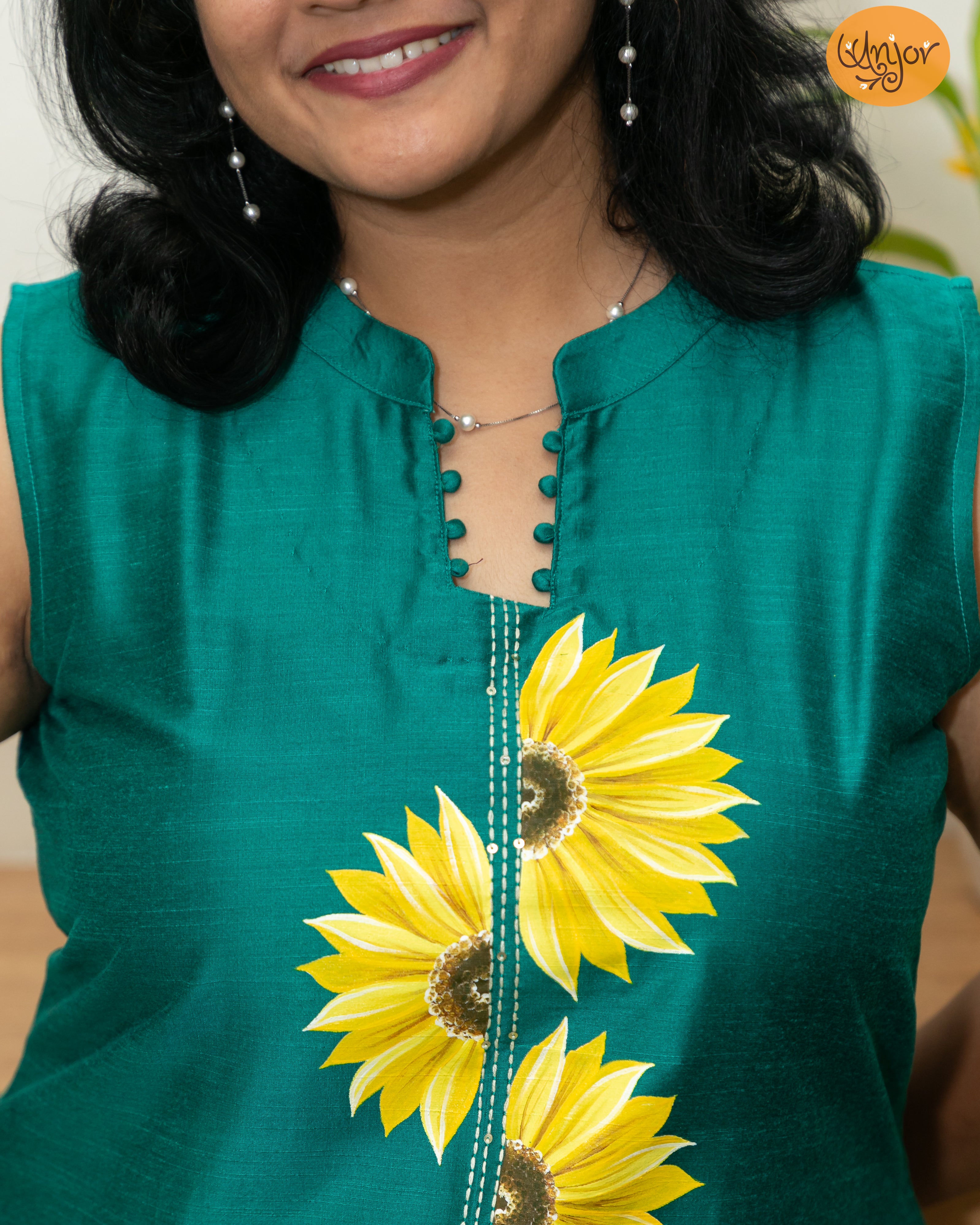 Short-Design Sunflower Kurti Material