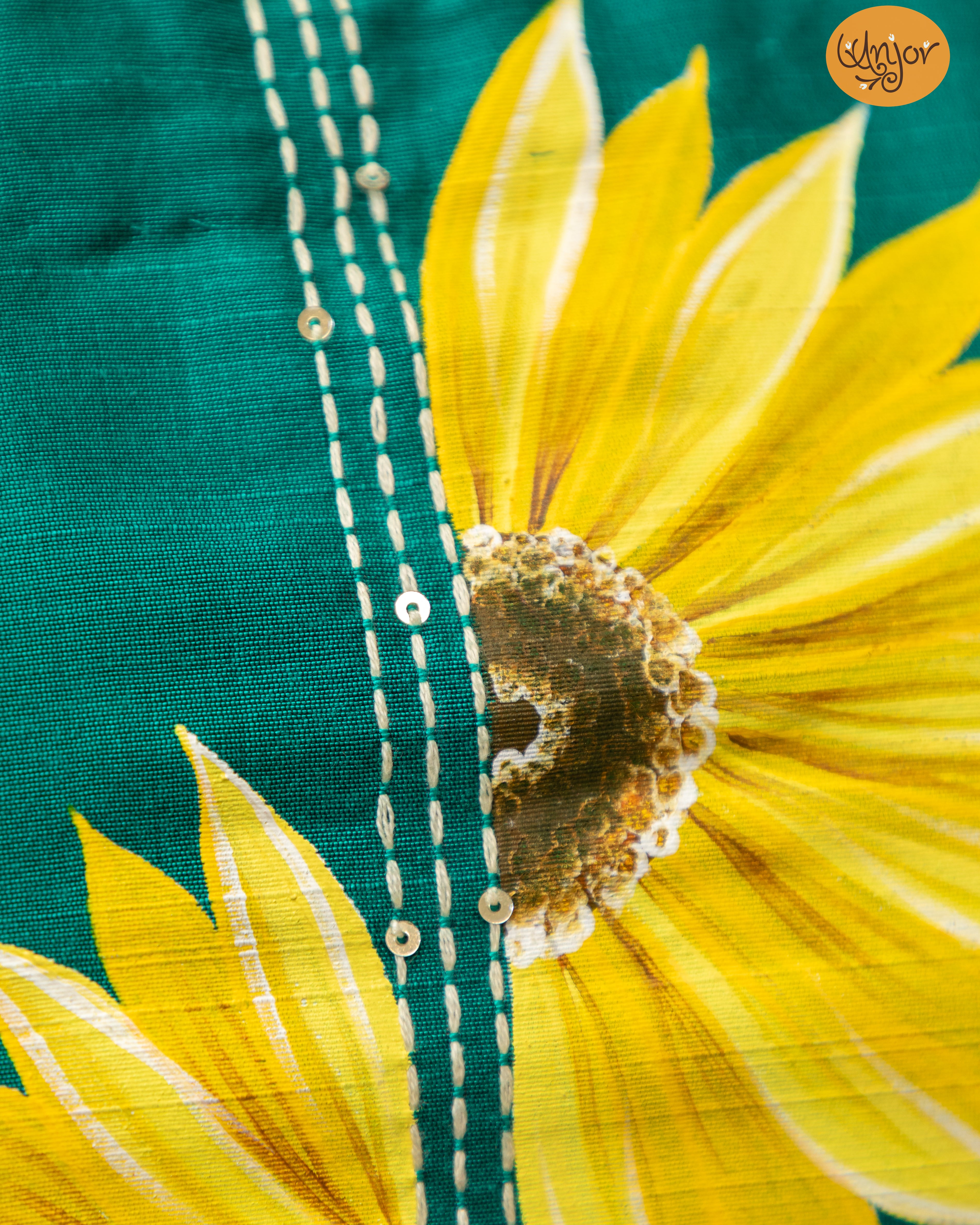 Short-Design Sunflower Kurti Material - Main Image