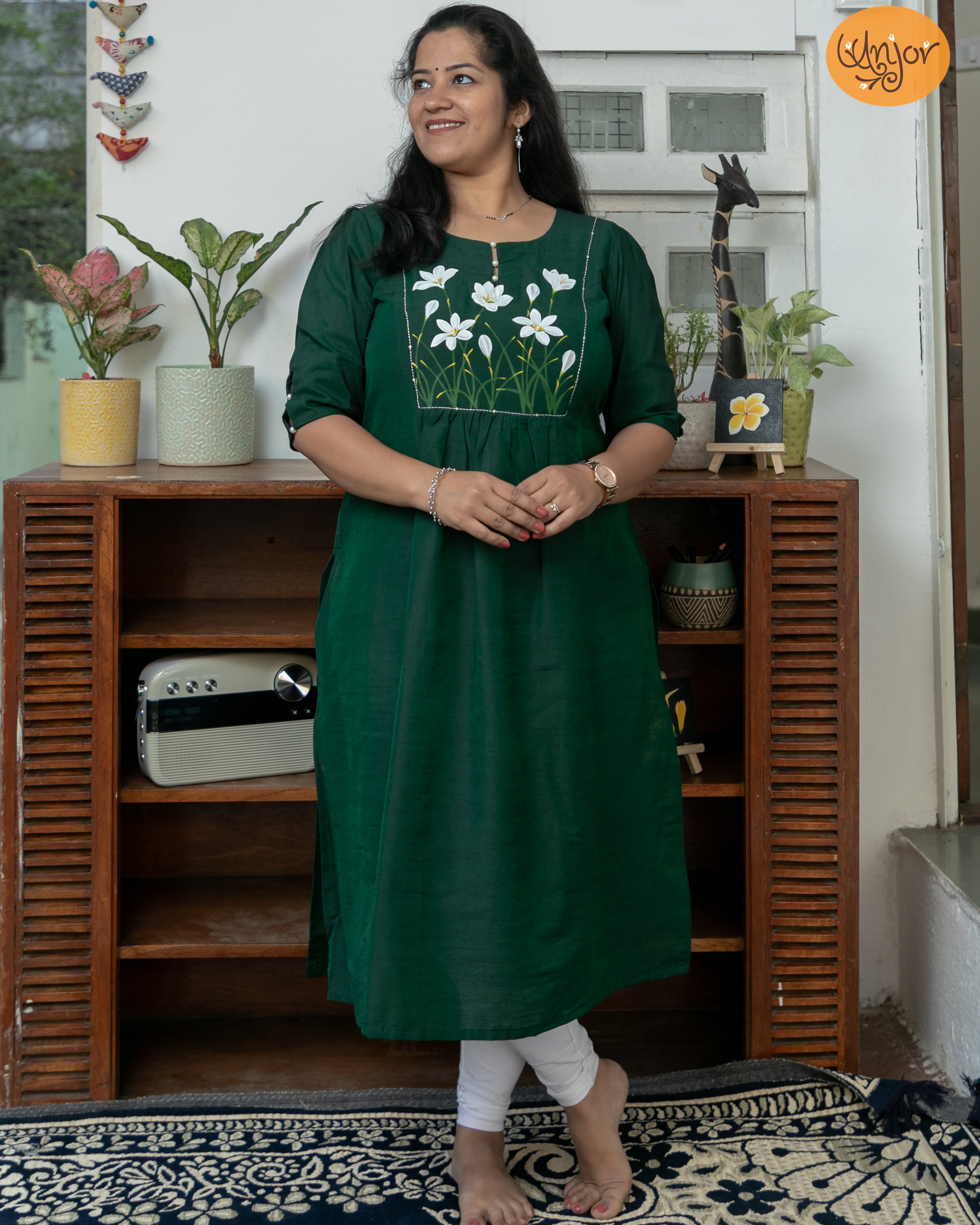 Rain Lily Kurti Material