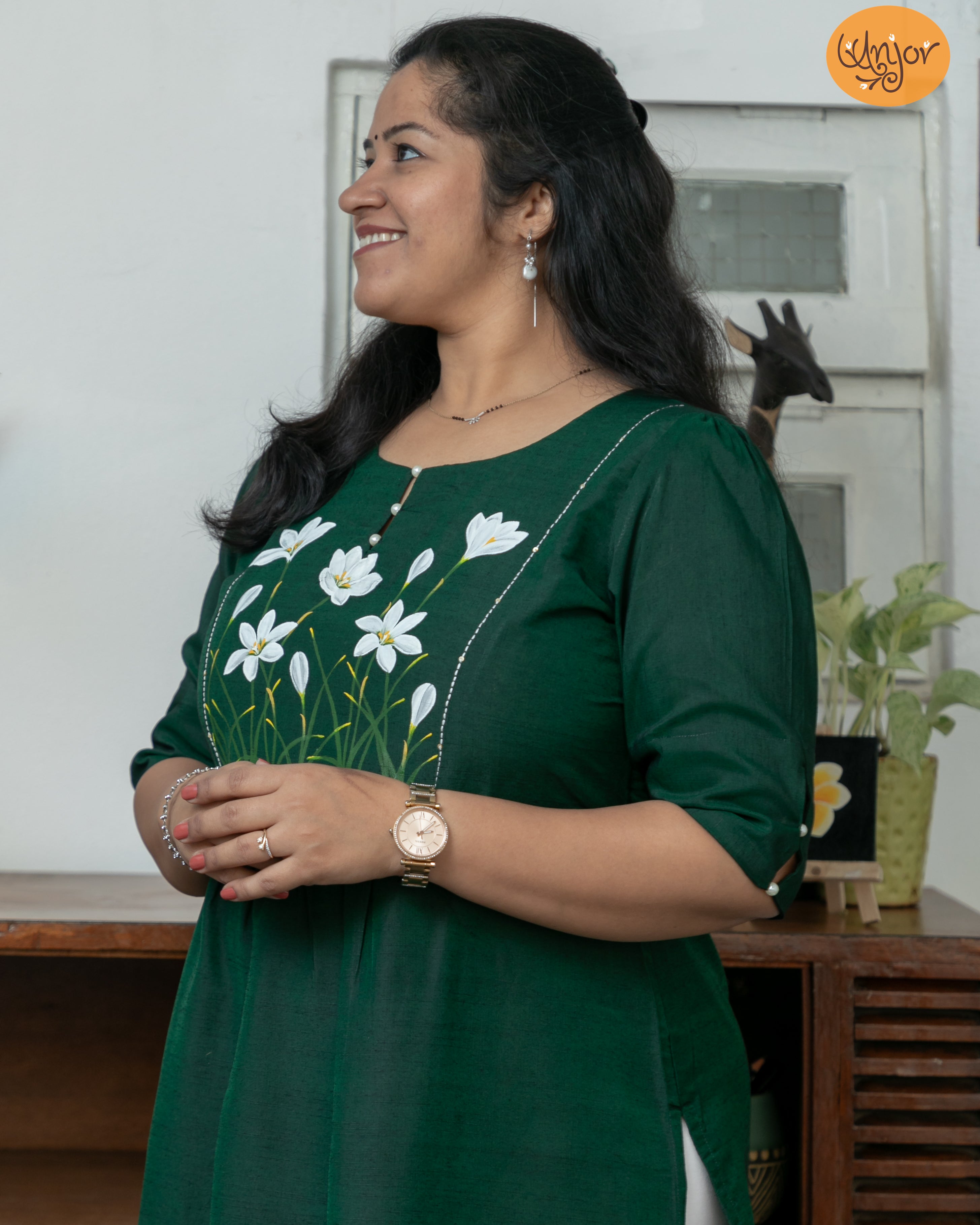 Rain Lily Kurti Material