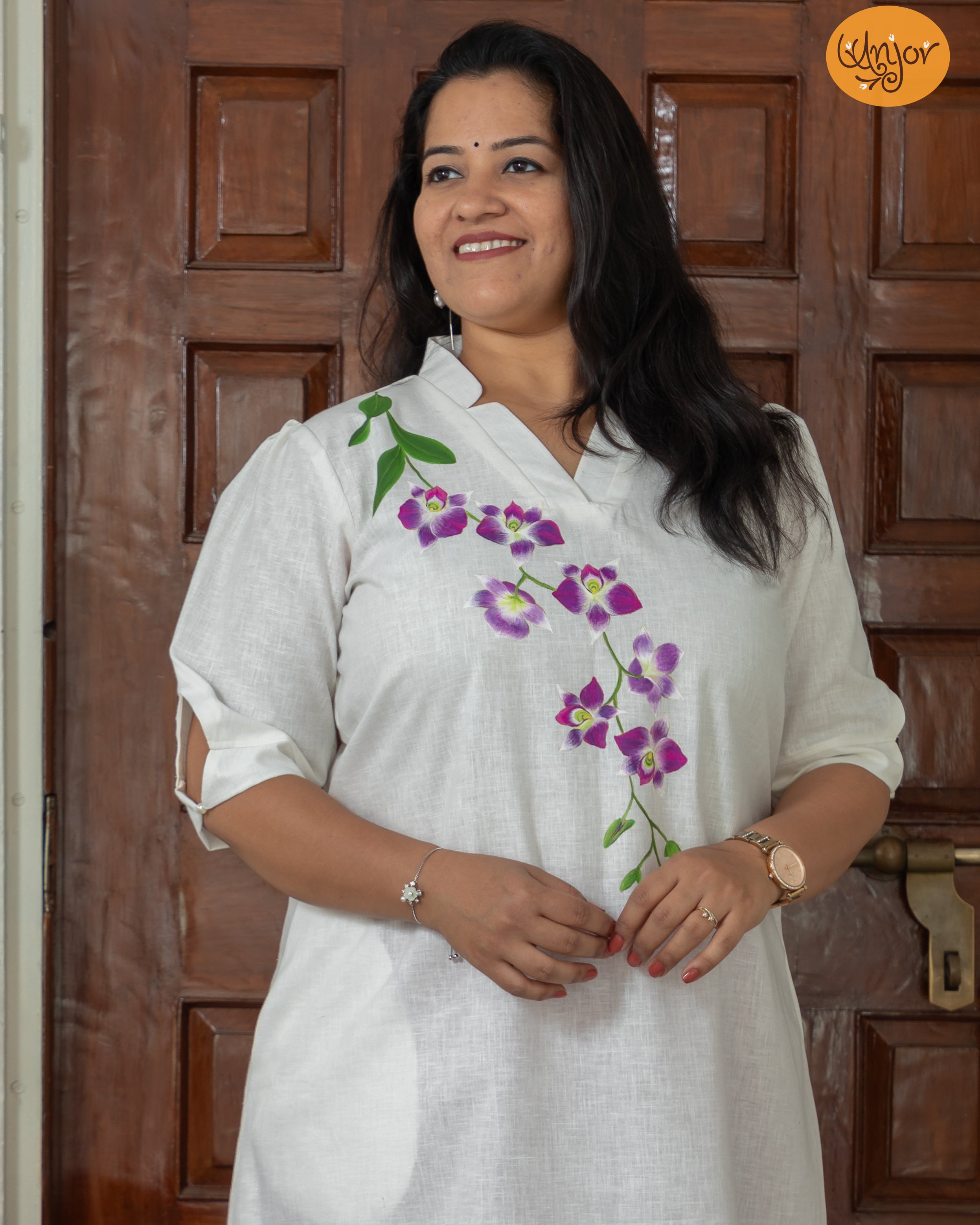 Orchids Kurti Material