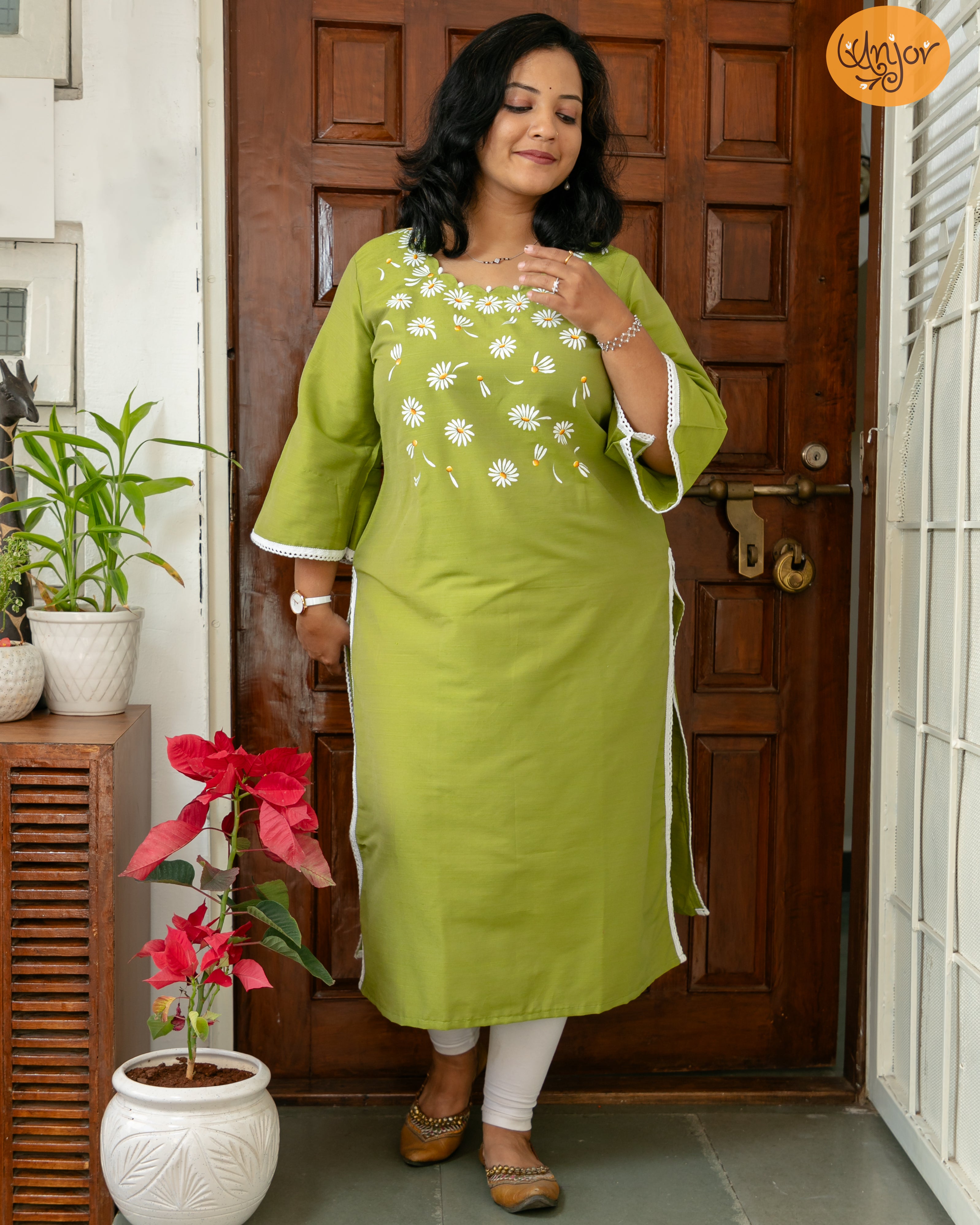 Small-Daisy Kurti Material