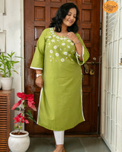 Small-Daisy Kurti Material
