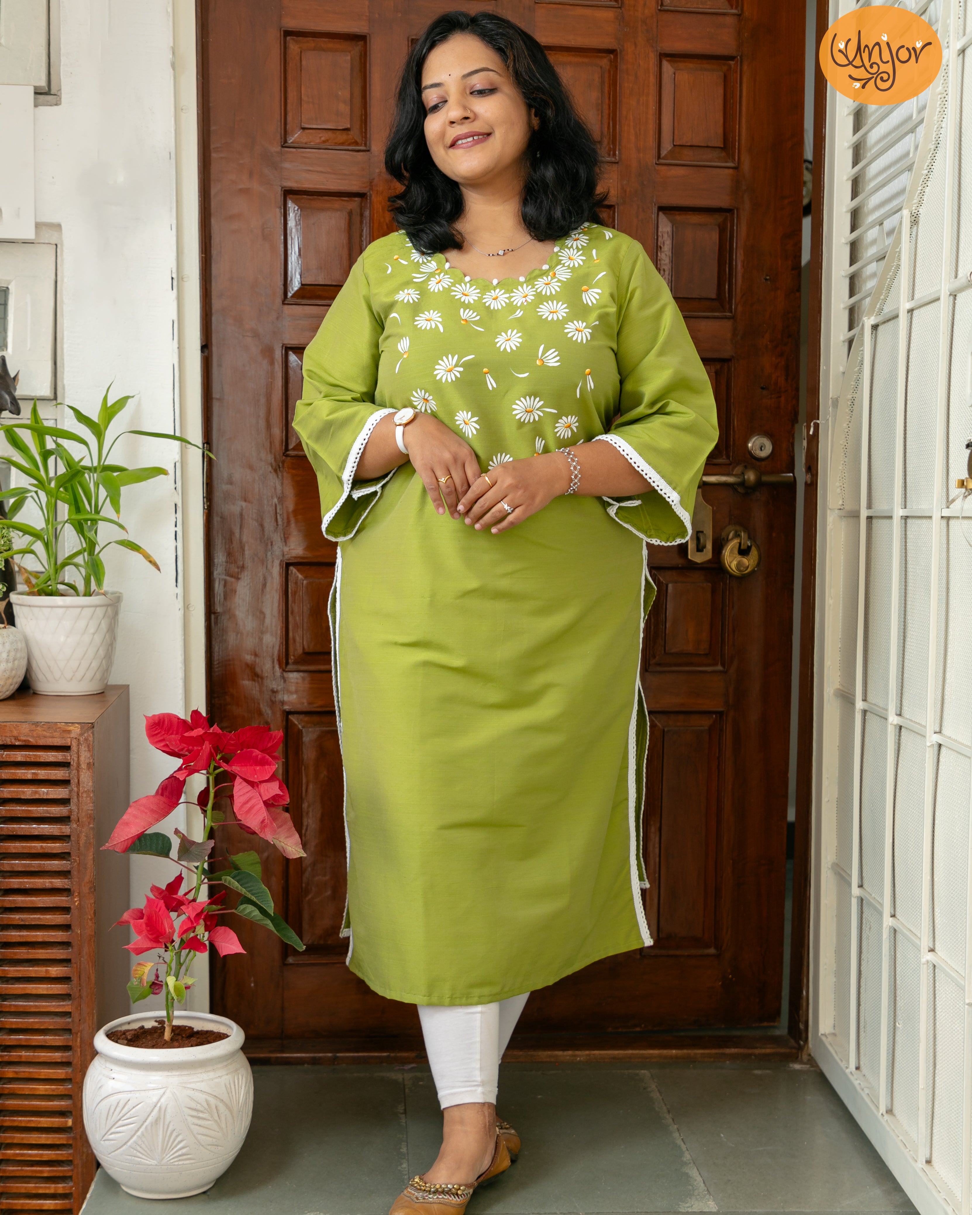 Small-Daisy Kurti Material